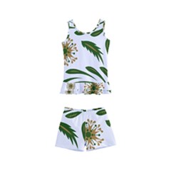 Folk flowers pattern Floral surface design Kids  Boyleg Swimsuit