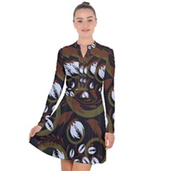 Folk Flowers Pattern Floral Surface Design Long Sleeve Panel Dress by Eskimos