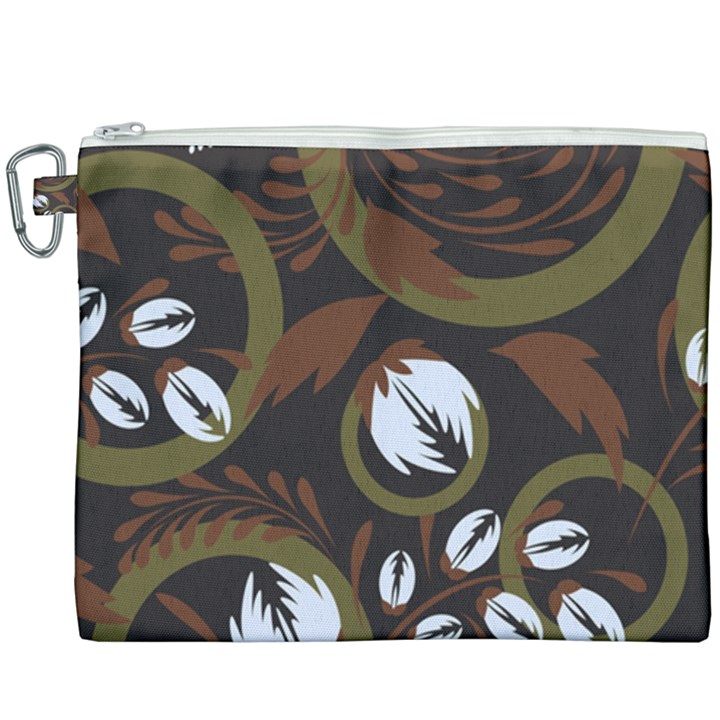 Folk flowers pattern Floral surface design Canvas Cosmetic Bag (XXXL)