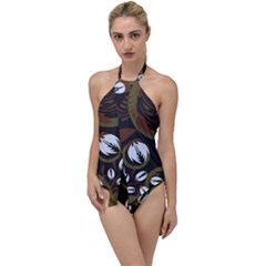 Folk Flowers Pattern Floral Surface Design Go With The Flow One Piece Swimsuit by Eskimos