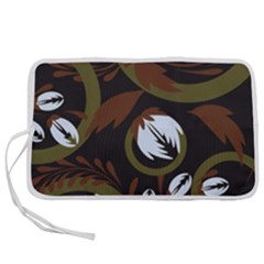 Folk Flowers Pattern Floral Surface Design Pen Storage Case (m)