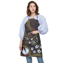 Folk Flowers Pattern Floral Surface Design Pocket Apron