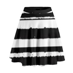 Bandes Abstrait Blanc/noir High Waist Skirt by kcreatif