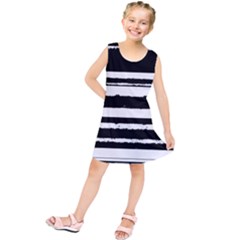 Bandes Abstrait Blanc/noir Kids  Tunic Dress by kcreatif