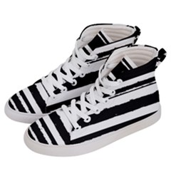 Bandes Abstrait Blanc/noir Men s Hi-top Skate Sneakers by kcreatif