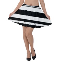 Bandes Abstrait Blanc/noir Velvet Skater Skirt by kcreatif