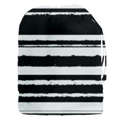 Bandes Abstrait Blanc/noir Drawstring Pouch (3xl) by kcreatif