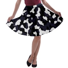 Camouflage Bleu A-line Skater Skirt by kcreatif