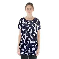 Camouflage Bleu Skirt Hem Sports Top by kcreatif