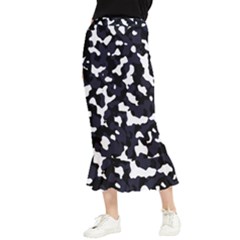 Camouflage Bleu Maxi Fishtail Chiffon Skirt