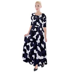 Camouflage Bleu Half Sleeves Maxi Dress by kcreatif