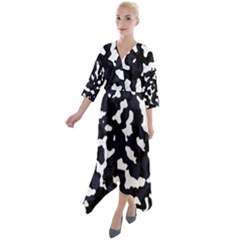 Camouflage Bleu Quarter Sleeve Wrap Front Maxi Dress by kcreatif