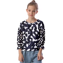 Camouflage Bleu Kids  Cuff Sleeve Top