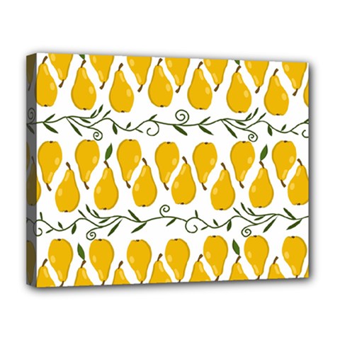 Juicy Yellow Pear Canvas 14  X 11  (stretched) by SychEva