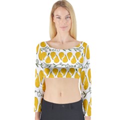 Juicy Yellow Pear Long Sleeve Crop Top by SychEva