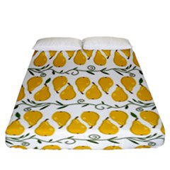 Juicy Yellow Pear Fitted Sheet (california King Size) by SychEva