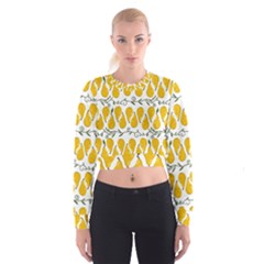 Juicy Yellow Pear Cropped Sweatshirt by SychEva