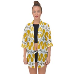 Juicy Yellow Pear Open Front Chiffon Kimono by SychEva