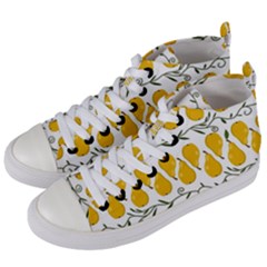 Juicy Yellow Pear Women s Mid-top Canvas Sneakers by SychEva