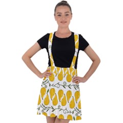 Juicy Yellow Pear Velvet Suspender Skater Skirt by SychEva