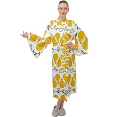 Juicy Yellow Pear Maxi Velour Kimono by SychEva