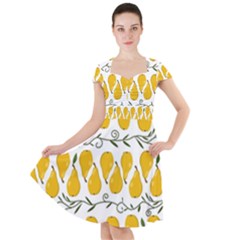 Juicy Yellow Pear Cap Sleeve Midi Dress by SychEva