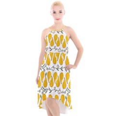 Juicy Yellow Pear High-low Halter Chiffon Dress  by SychEva