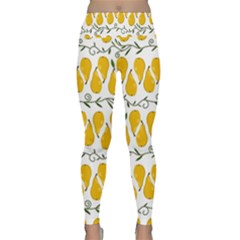 Juicy Yellow Pear Lightweight Velour Classic Yoga Leggings by SychEva