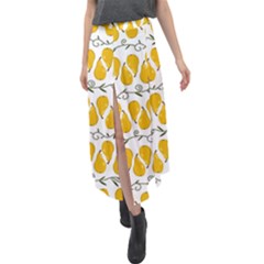 Juicy Yellow Pear Velour Split Maxi Skirt by SychEva