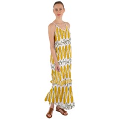 Juicy Yellow Pear Cami Maxi Ruffle Chiffon Dress by SychEva