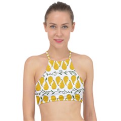 Juicy Yellow Pear Racer Front Bikini Top by SychEva