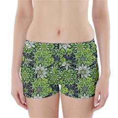 Green Floral Bohemian Vintage Boyleg Bikini Wrap Bottoms by BohoMe