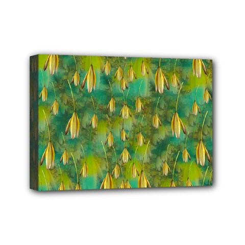 Love To The Flowers And Colors In A Beautiful Habitat Mini Canvas 7  X 5  (stretched) by pepitasart