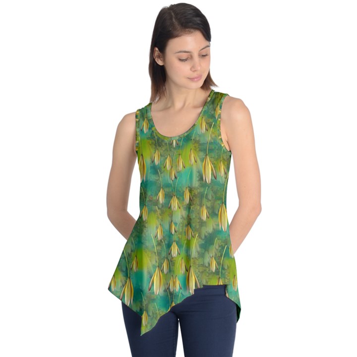 Love To The Flowers And Colors In A Beautiful Habitat Sleeveless Tunic