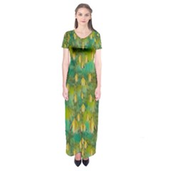 Love To The Flowers And Colors In A Beautiful Habitat Short Sleeve Maxi Dress