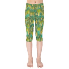 Love To The Flowers And Colors In A Beautiful Habitat Kids  Capri Leggings  by pepitasart