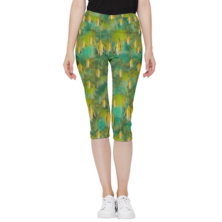 Love To The Flowers And Colors In A Beautiful Habitat Inside Out Lightweight Velour Capri Leggings 