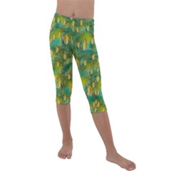 Love To The Flowers And Colors In A Beautiful Habitat Kids  Lightweight Velour Capri Leggings  by pepitasart