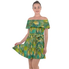 Love To The Flowers And Colors In A Beautiful Habitat Off Shoulder Velour Dress by pepitasart