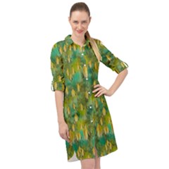 Love To The Flowers And Colors In A Beautiful Habitat Long Sleeve Mini Shirt Dress by pepitasart