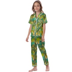 Love To The Flowers And Colors In A Beautiful Habitat Kids  Satin Short Sleeve Pajamas Set by pepitasart