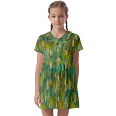 Love To The Flowers And Colors In A Beautiful Habitat Kids  Asymmetric Collar Dress by pepitasart