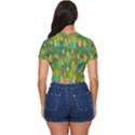 Love To The Flowers And Colors In A Beautiful Habitat Side Button Cropped Tee View4