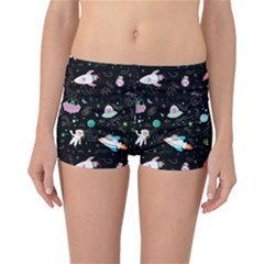 Funny Astronauts, Rockets And Rainbow Space Reversible Boyleg Bikini Bottoms by SychEva