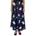 Funny Astronauts, Rockets And Rainbow Space Flared Maxi Skirt View1