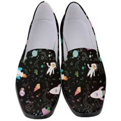 Funny Astronauts, Rockets And Rainbow Space Women s Classic Loafer Heels by SychEva