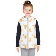 White With Orange Fdl Kids  Hooded Puffer Vest by SomethingForEveryone