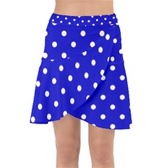 1950 Blue White Dots Wrap Front Skirt by SomethingForEveryone