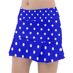 1950 Blue White Dots Classic Tennis Skirt by SomethingForEveryone