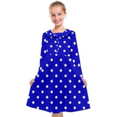 1950 Blue White Dots Kids  Midi Sailor Dress by SomethingForEveryone